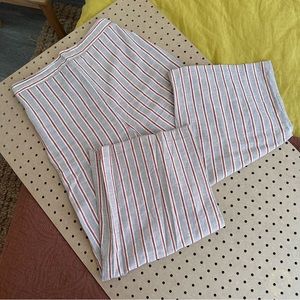 Striped Linen Wide Leg Pants